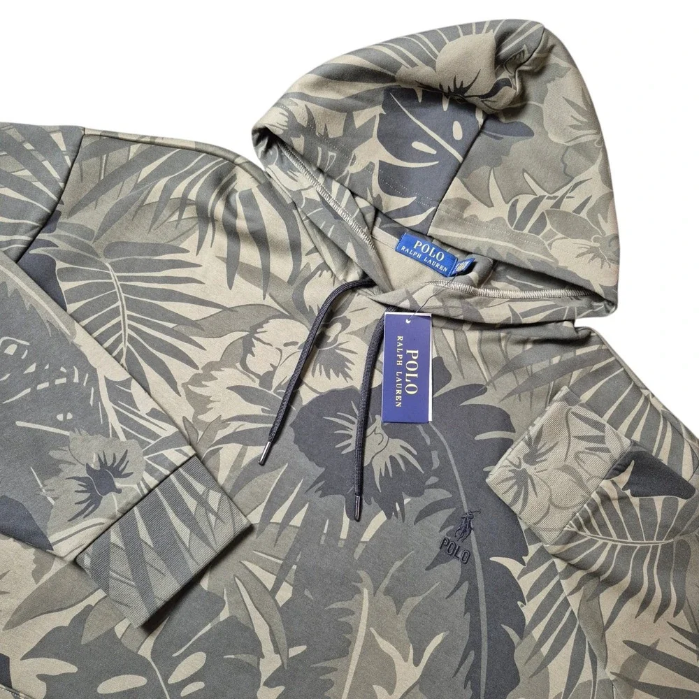 Polo Ralph Lauren Mens 2XB Green Tropical Camo Jersey Knit Hoodie NWT
